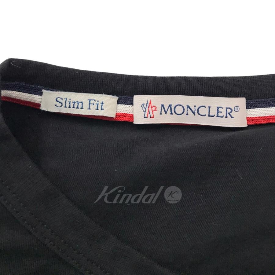 モンクレール MONCLER 「MAGLIA T-SHIRT」SLIM FITワッペンTシャツ ブラック サイズ：XS｜kindal｜04