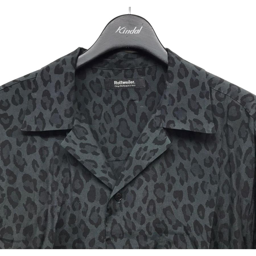 ロットワイラー ROTT WEILER 「LEOPARD SS SHIRT」レオパードシャツ グリーン｜kindal｜03