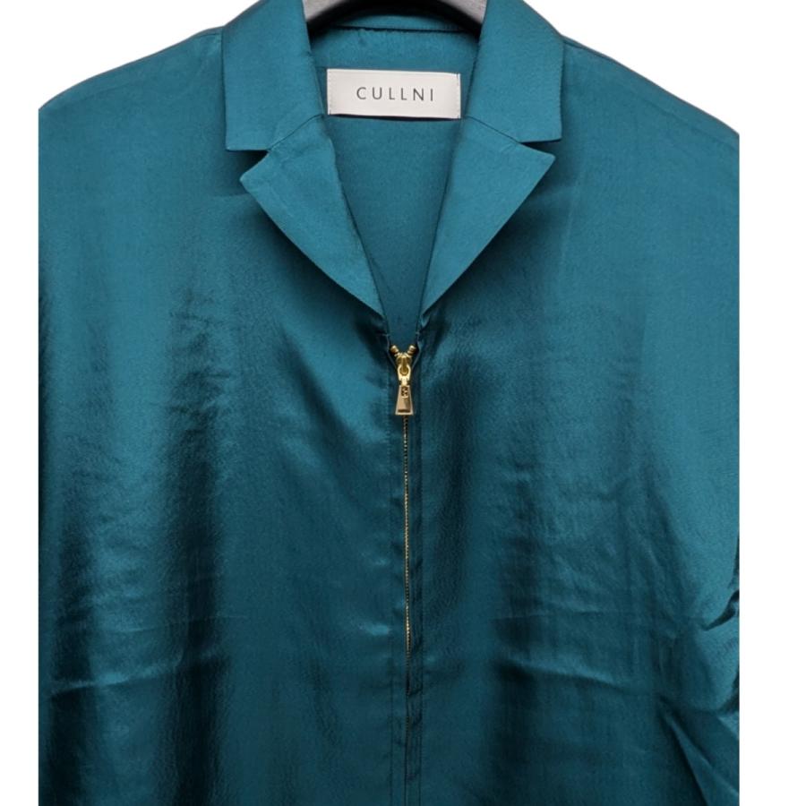 クルニ CULLNI Silky Twill Mini Tailored Zip Shirt Jkt シルキー  