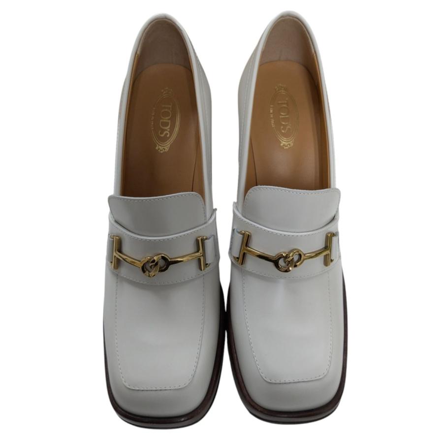 値下げ】TOD'S ダブルTローファーパンプス ホワイト サイズ：38