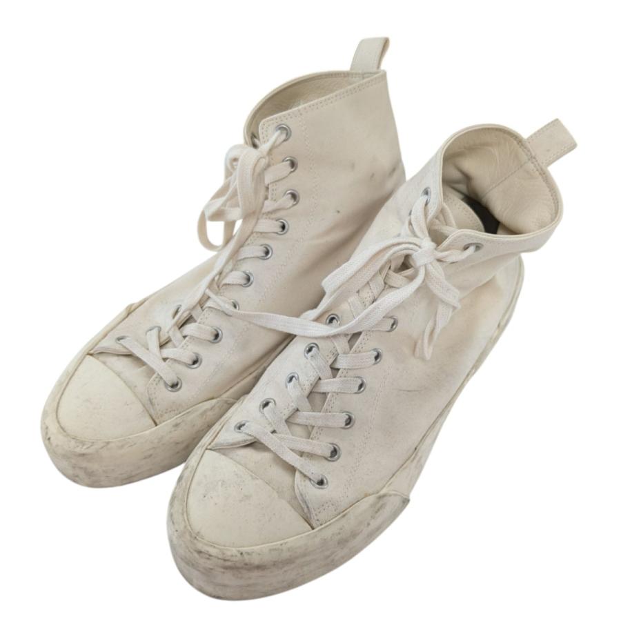 JIL SANDER ハイカットスニーカー　42キャンバス　アイボリー JIL SANDER（ジルサンダー） 【値下げ】JIL SANDER ハイカット
