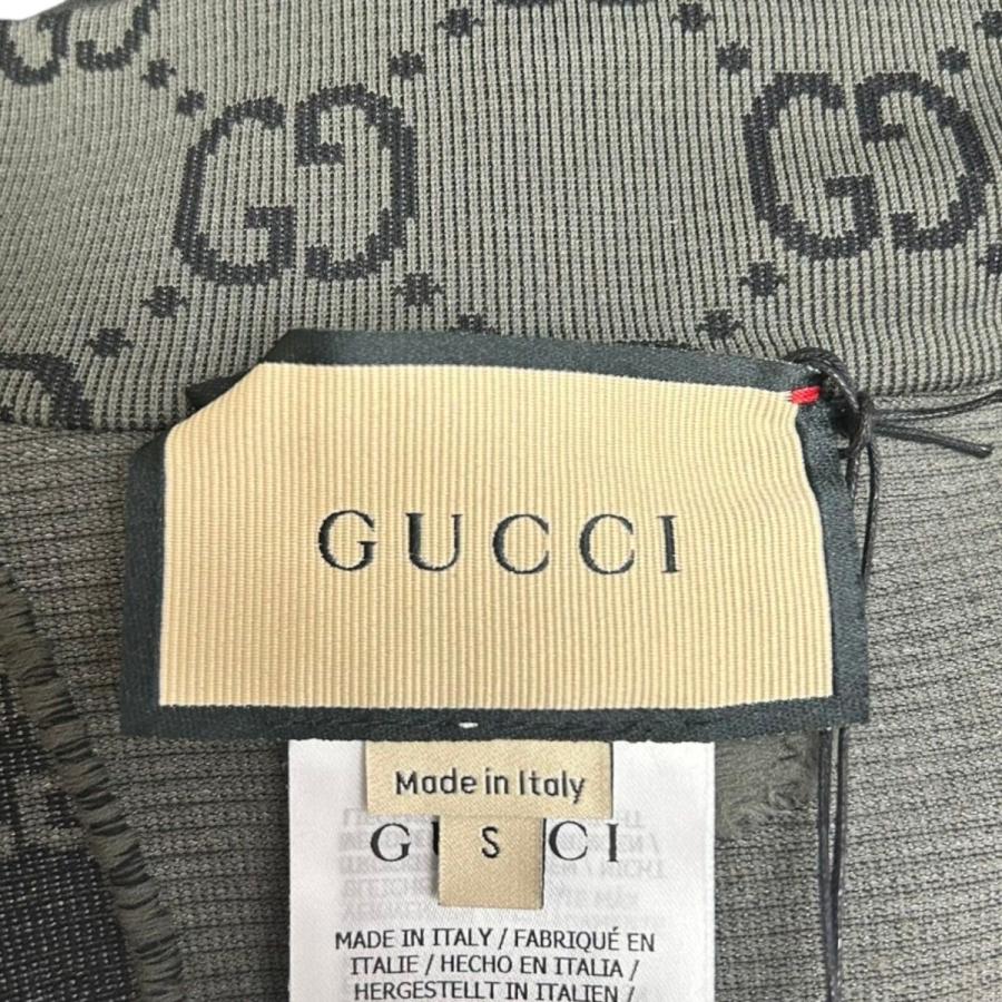 GUCCI - グッチ GUCCI GGジャカード ハーフジップ ジャージ 衣料品 トップス ナイロン レディース グレー系 / ブラック系 726373 【中古】 GUCCI（グッチ） 【値下げ】GUCCI 23SS GGジャカード ハーフジップ