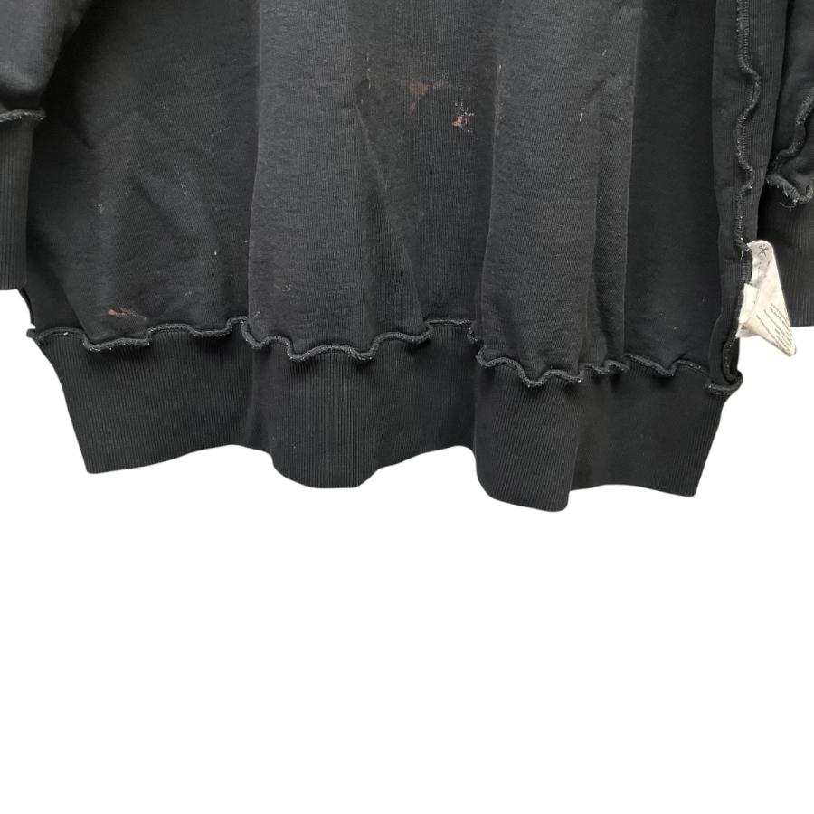 マルタンマルジェラ MM6 Maison Margiela 21AW ダメージ加工リバーススウェットトレーナー S62GU0053 ブラック サイズ：_3