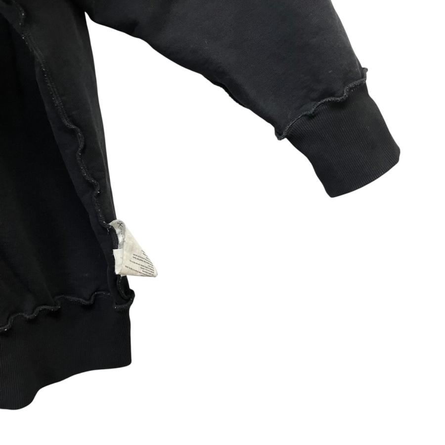 マルタンマルジェラ MM6 Maison Margiela 21AW ダメージ加工リバーススウェットトレーナー S62GU0053 ブラック サイズ：_4