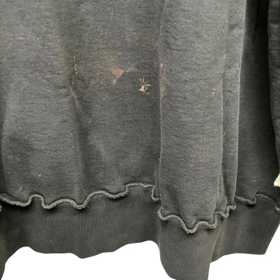 マルタンマルジェラ MM6 Maison Margiela 21AW ダメージ加工リバーススウェットトレーナー S62GU0053 ブラック サイズ：_7