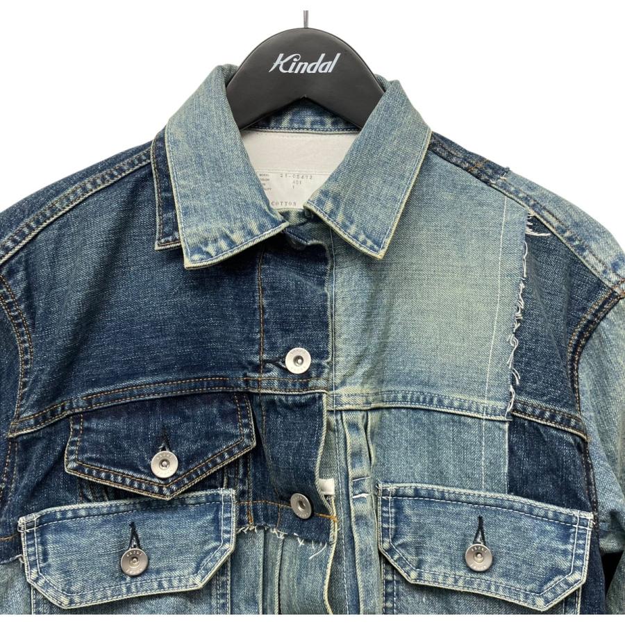 断捨離♻️リサイクル20awsacaiデニムドッキングコート2ブラック sacai（サカイ） リメイクデニムドッキングコート インディゴ サイズ