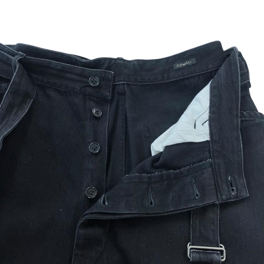 コモリ COMOLI 24AW デニムベルテッドパンツ A03-03001 ブラック サイズ：4の画像