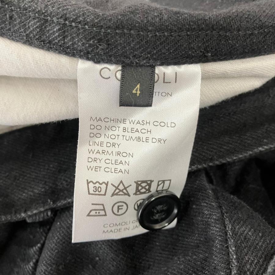 コモリ COMOLI 24AW デニムベルテッドパンツ A03-03001 ブラック サイズ：4の画像
