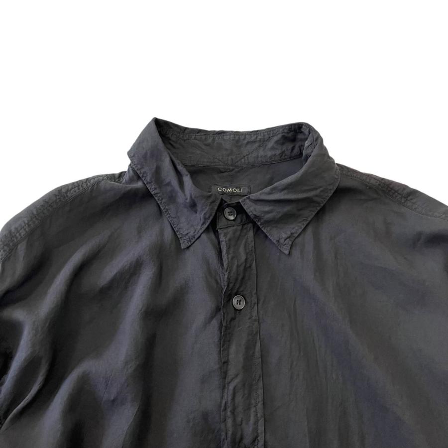 COMOLI（コモリ） COMOLI 25SS シルク製品染シャツ B01-02014 ブラック