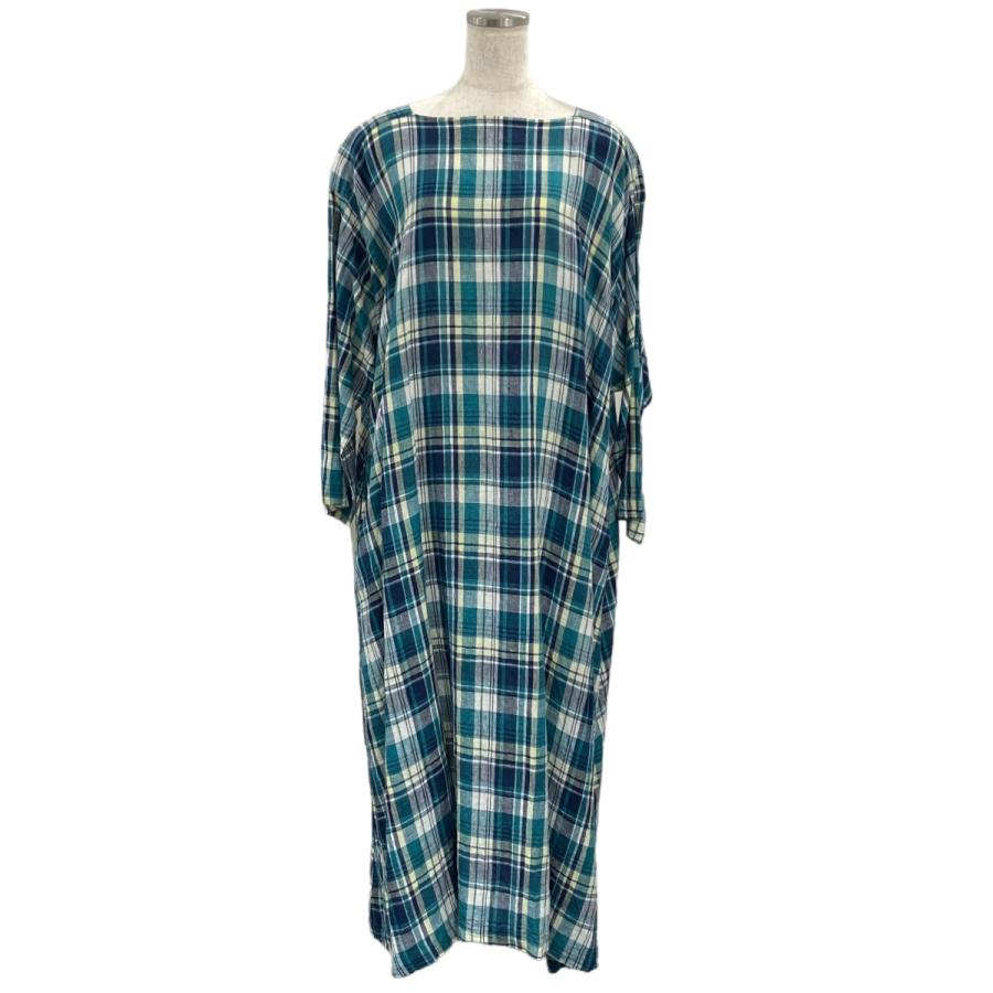 ネストローブ nest Robe 22SS マドラスチェックワンピース グリーン  