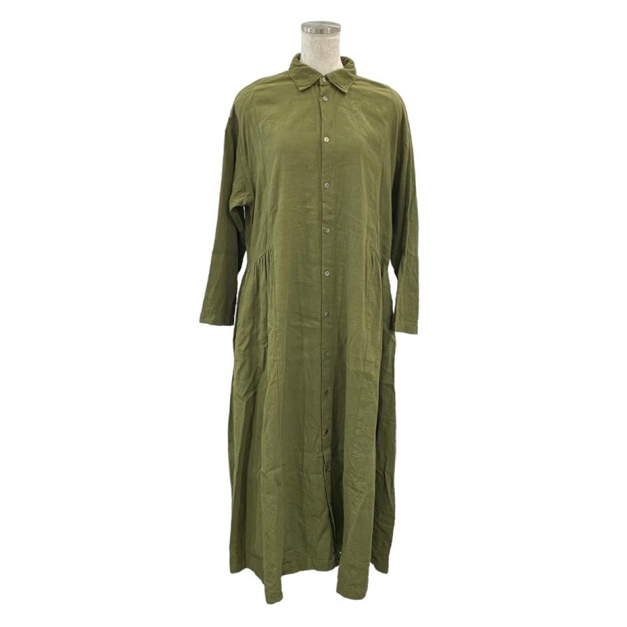 ネストローブ nest Robe 22AW UpcycleLino 近江晒 サイドギャザー 