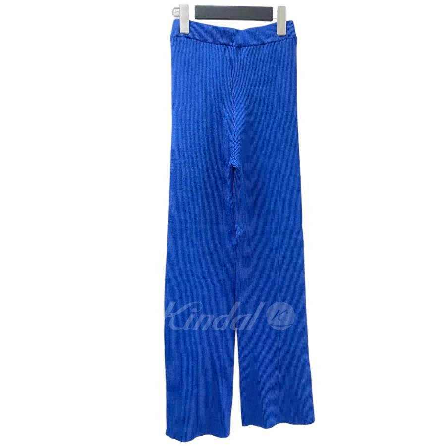 値下げ】soduk slit knit trousers ニットパンツ スリット入り ブルー