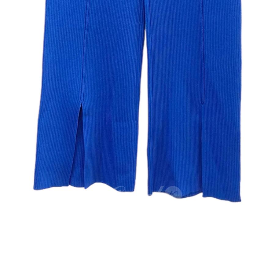 値下げ】soduk slit knit trousers ニットパンツ スリット入り ブルー