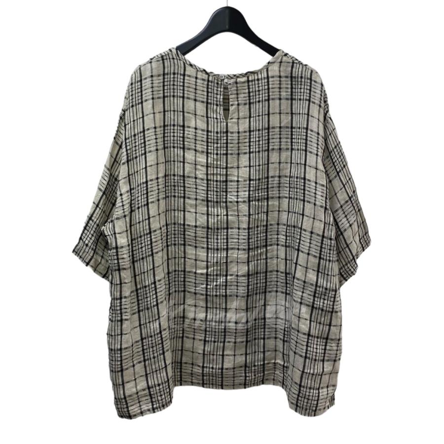 ネストローブ nest Robe 23SS リネンファニーチェック ビッグプルオーバー． ベージュ サイズ：F｜kindal｜02