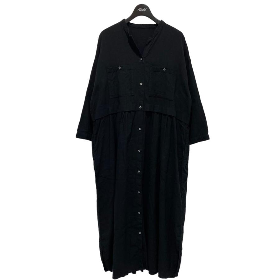 nest Robe ネストローブ 23AW スキッパーシャツワンピース ブラック  