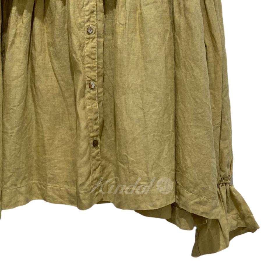 23Aw リネン天然染スクエアカラーブラウス