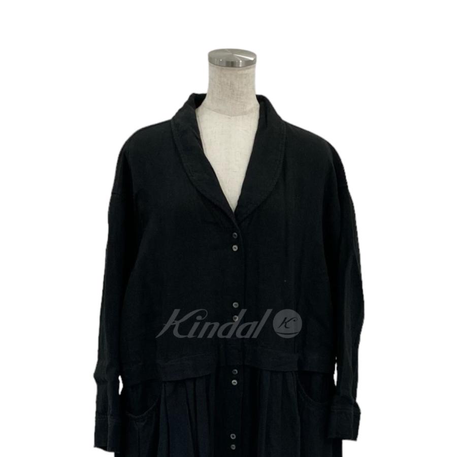 nest Robe 【値下げ】nest 23SS ブラックリネンショールカラー 