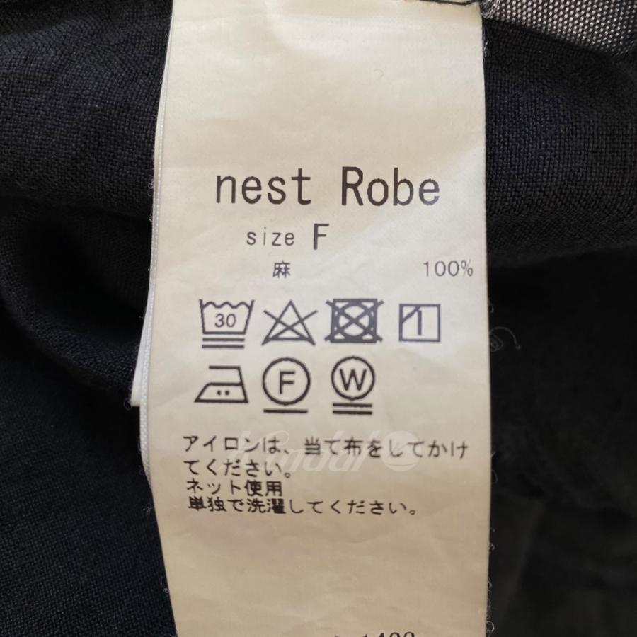 値下げ】nest Robe 23AW リネン近江晒しプチフリルチュニック ブラック 