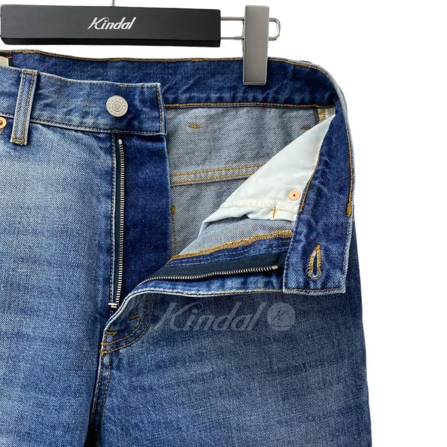 【美品】 GUCCI デニム タイガー エンブロイダリー インディゴ 32 美品】 GUCCI デニム タイガー エンブロイダリー インディゴ 32 美品