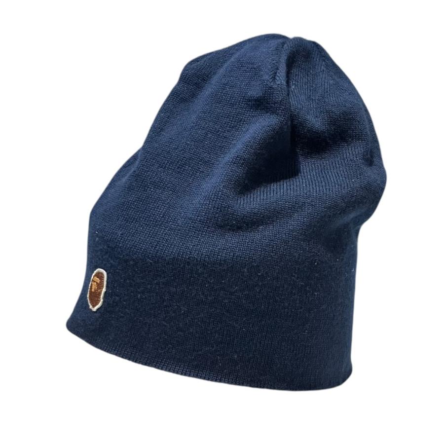 A BATHING APE（アベイシングエイプ） ニット帽 ネイビー
