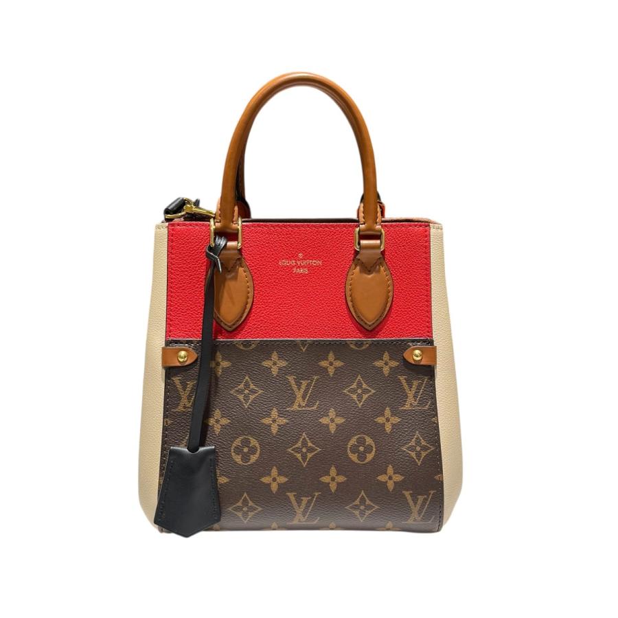 LOUIS VUITTON/ルイヴィトン ビトン M45389 フォールドトートPM モノグラム レザー ハンドバッグ レッド レディース ブランド LOUIS VUITTON（ルイ・ヴィトン） LOUIS VUITTON M45389 モノグラム柄
