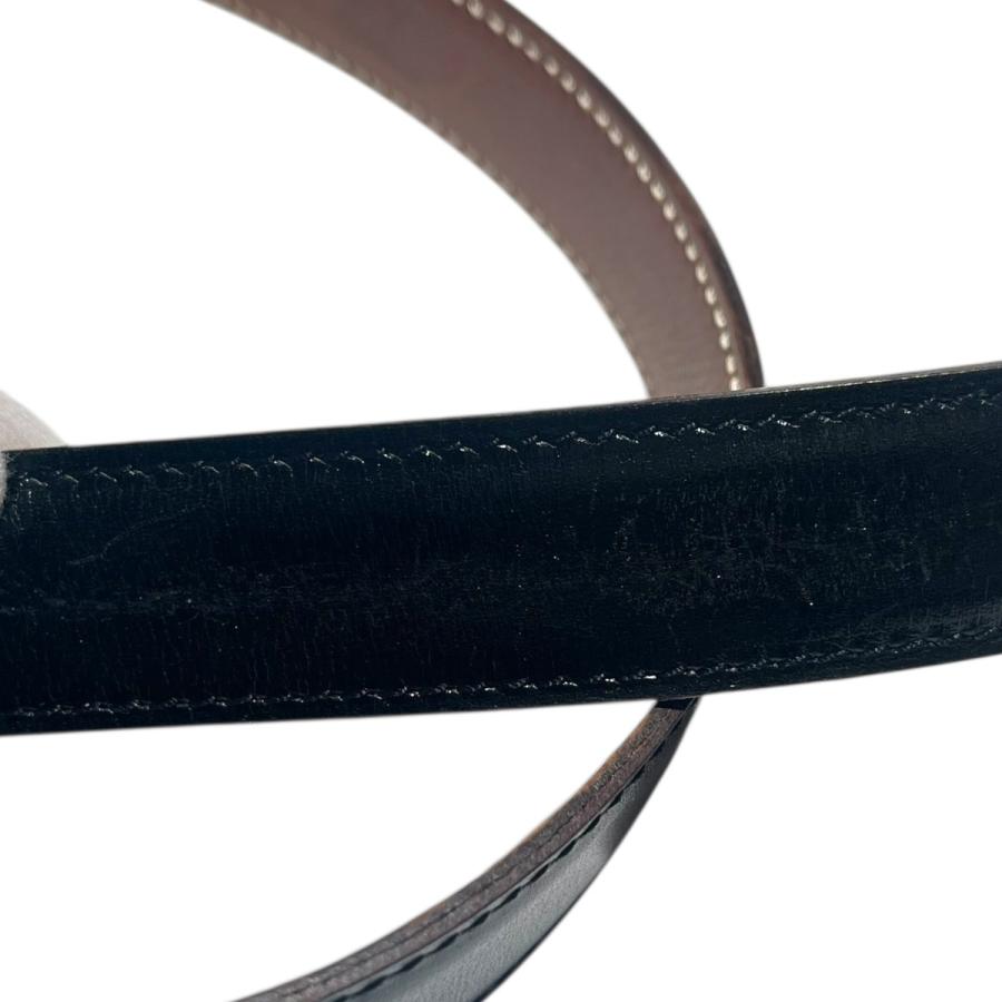 HERMES レザーベルト ブラウン×ブラック エルメス】黒一択だったレザーベルト、これならブラウンにしてみたい