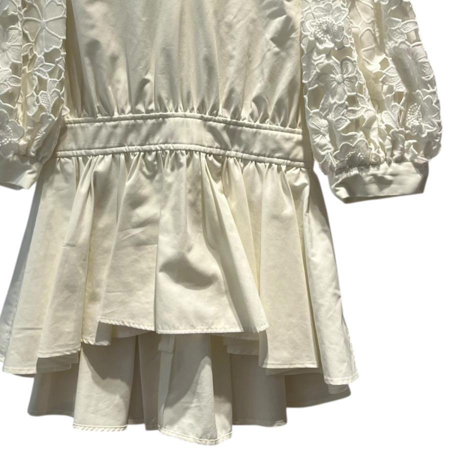 新品sheller スリーブフラワーペプラムトップス 花柄エンボスバルーンスリーブペプラムトップス[pa006] | レディース