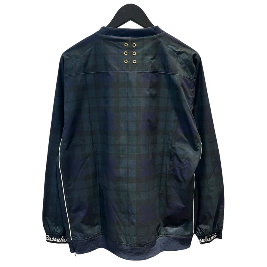 Russeluno / トップス/4/ポリエステル/GRN/チェック/RS-2240104 ラッセルノ RUSSELUNO ゴルフライン チェック 左裾ジップ プルオーバー