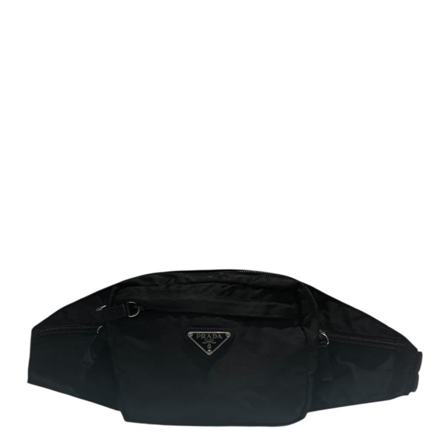 【美品】プラダ ボディバッグ ナイロン レザー 三角ロゴ ブラック V210 PRADA（プラダ） 三角ロゴ ボディバック V210 ブラック : カインドオル