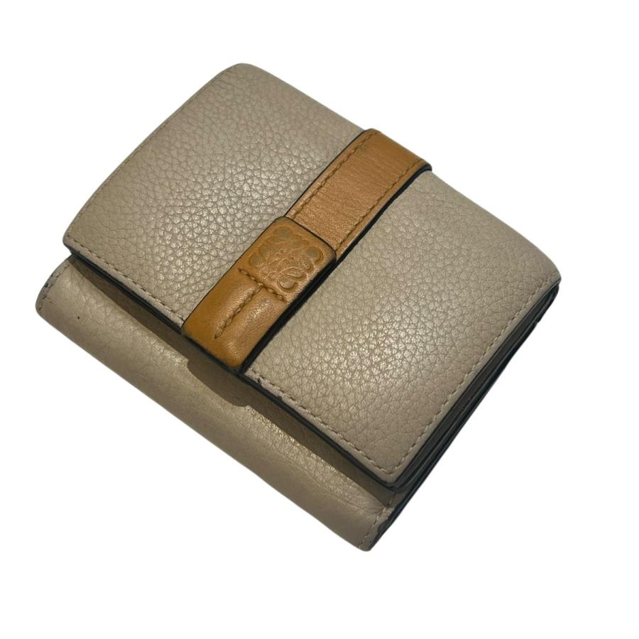 LOEWE ロエベ アナグラム トライフォールドウォレット 三つ折り ベージュ LOEWE（ロエベ） アナグラム トライフォールド 3つ折り財布 ベージュ