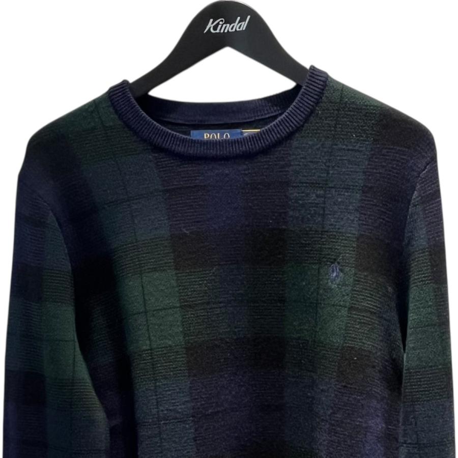 新品タグ付 L 近年 カシミヤ ポロラルフローレン ブラックウォッチ ニット POLO RALPH LAUREN（ポロ・ラルフローレン） ブラックウォッチ ワン
