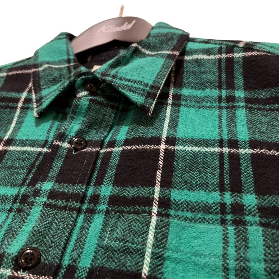 CALEE（キャリー） チェック 長袖シャツ グリーン サイズ：M