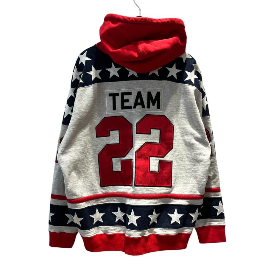 シュプリーム Supreme Hockey Hooded Sweatshirt 星条旗 パーカー グレー サイズ：M_1