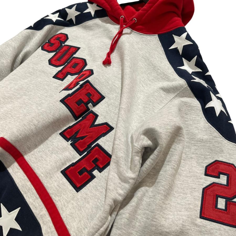 シュプリーム Supreme Hockey Hooded Sweatshirt 星条旗 パーカー グレー サイズ：M_2