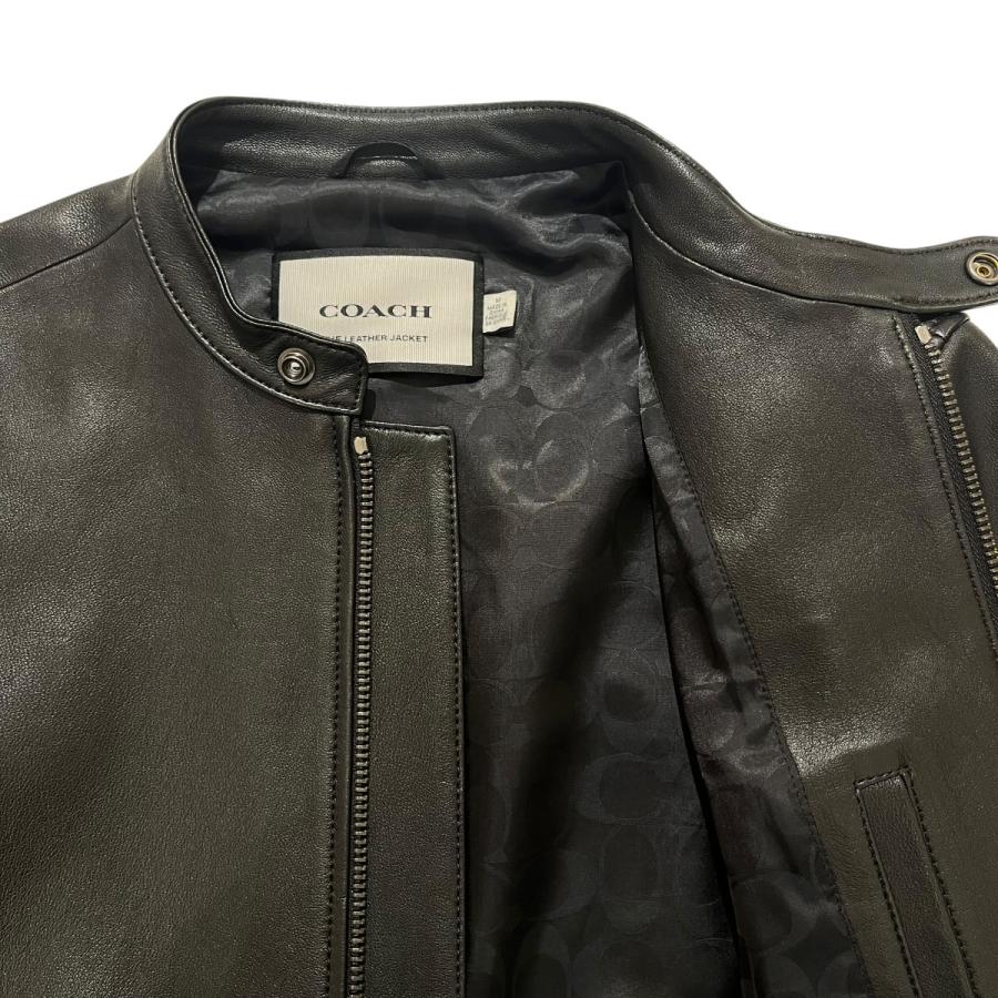 COACH（コーチ） レザーシングルライダースジャケット C7811 ブラック