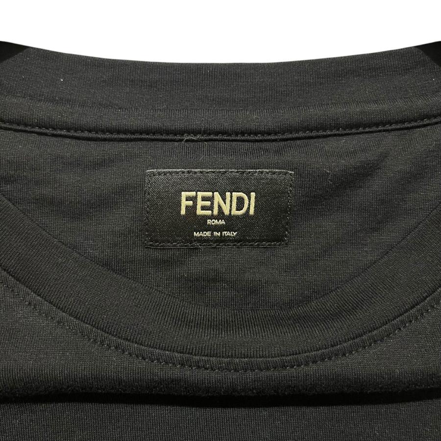 FENDI（フェンディ） ロゴ刺繍 半袖Tシャツ 12CPZ-24-395 ブラック