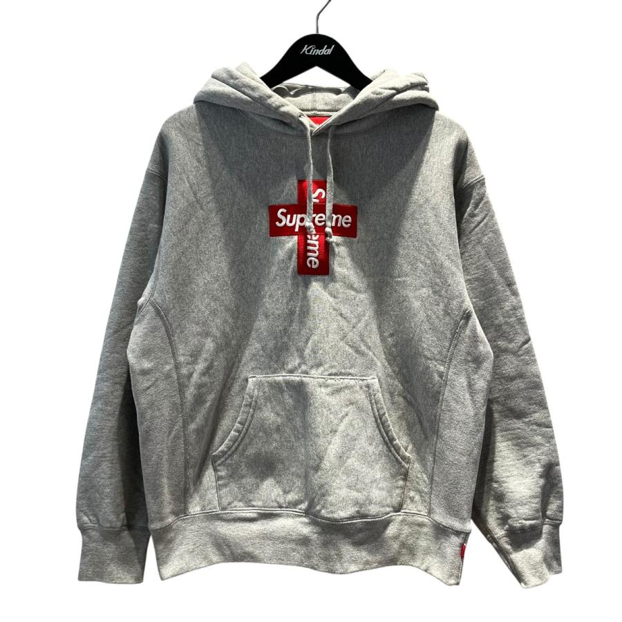 Supreme クロスロゴ フーディ パーカー グレー 美品 Supreme（シュプリーム） Supreme Cross Box Logo 長袖ロゴフーディー