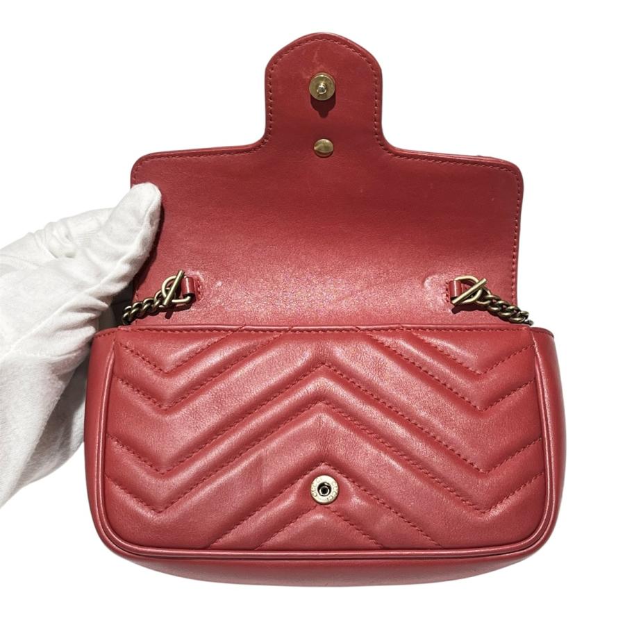 グッチマーモント　キルティングレザーチェーンショルダー　ノベルティ GUCCI（グッチ） GUCCI GGマーモント キルティング レザー チェーン