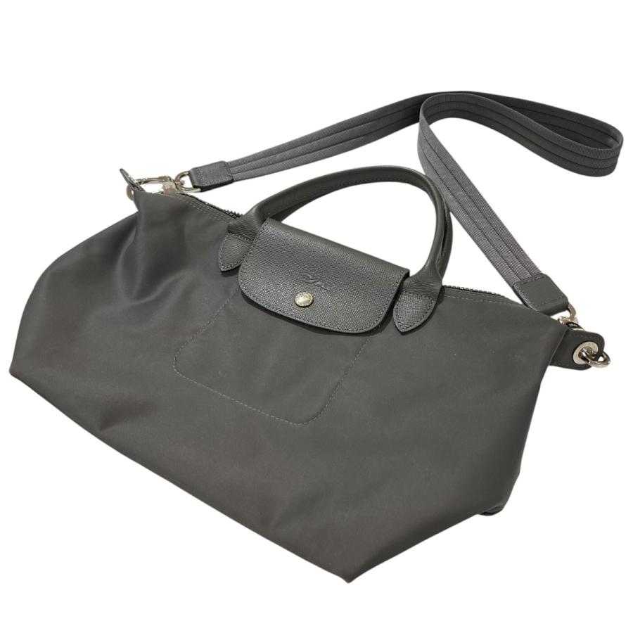 【美品】LONGCHAMP（ロンシャン）◆2way（手提げ&斜めがけ）◆グレー LONGCHAMP（ロンシャン） LONGCHAMP 2WAYバッグ グレー : カインドオル