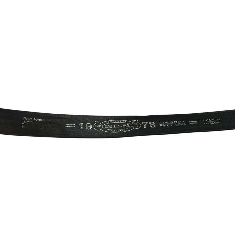 正規品　DIESEL ブラック ベルト 85/34 DIESEL（ディーゼル） ロゴバックル ベルト ブラック サイズ：34/85
