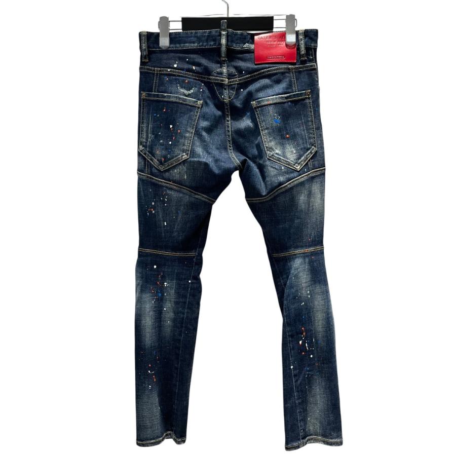 メンズ DSQUARED2 Tidy Biker Jean ペイント ダメージデニム42