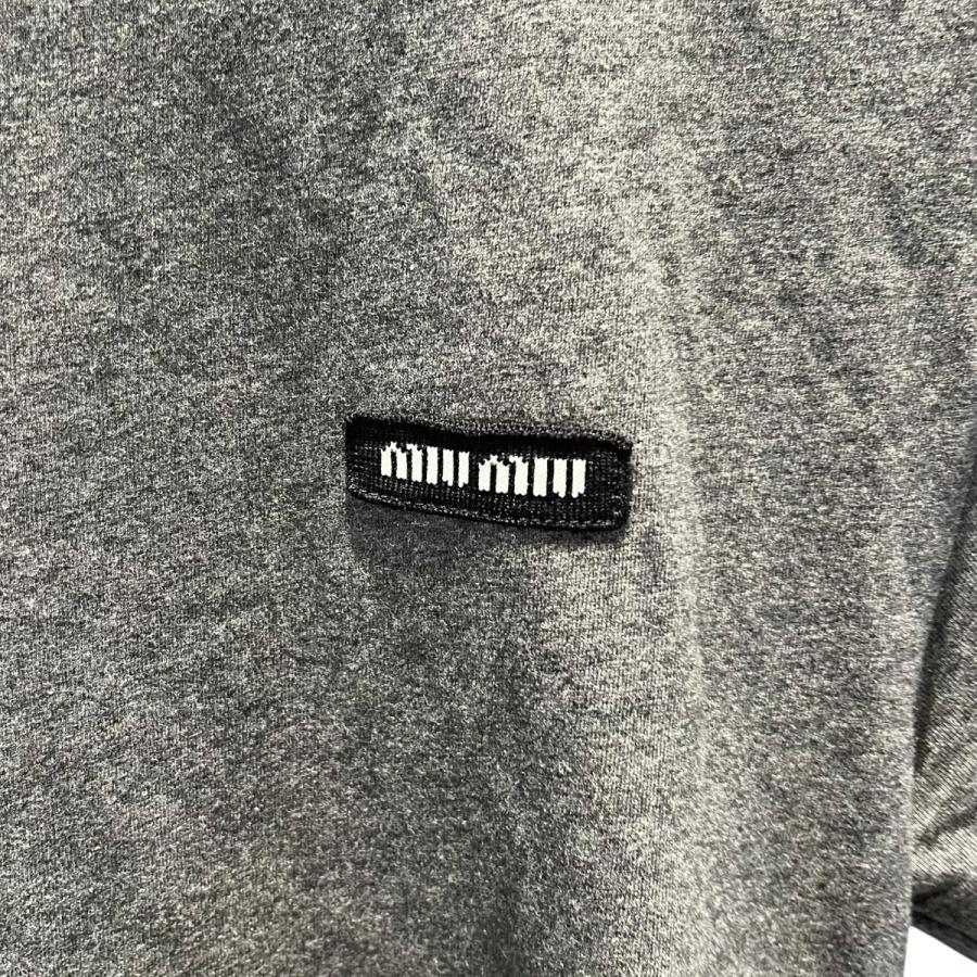 miu miu（ミュウミュウ） ロゴTシャツ MJE15 グレー サイズ：XS