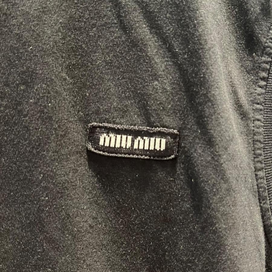 miu miu（ミュウミュウ） ノースリーブTシャツ MJE15 ブラック サイズ