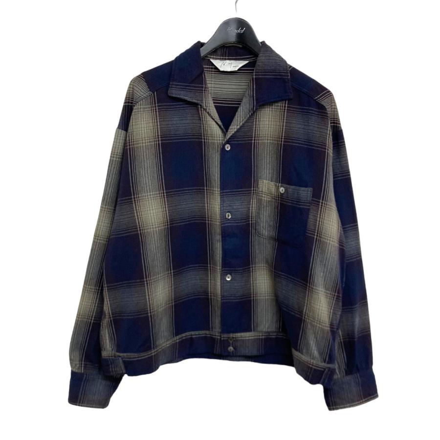 ANCELLM 「FLANNEL CHECK SHORT SHIRT JACKET」 オープンカラー ANCELLM 「FLANNEL CHECK SHORT SHIRT JACKET」 オープンカラー