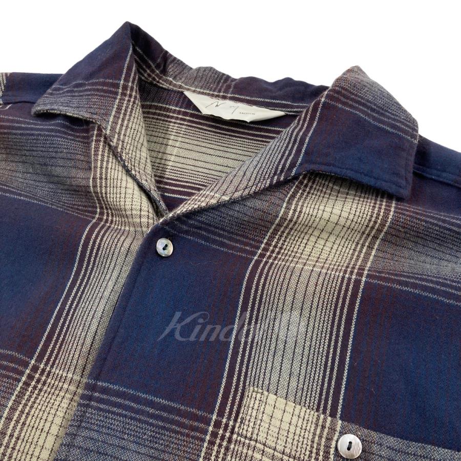 ANCELLM 「FLANNEL CHECK SHORT SHIRT JACKET」 オープンカラー ANCELLM 「FLANNEL CHECK SHORT SHIRT JACKET」 オープンカラー