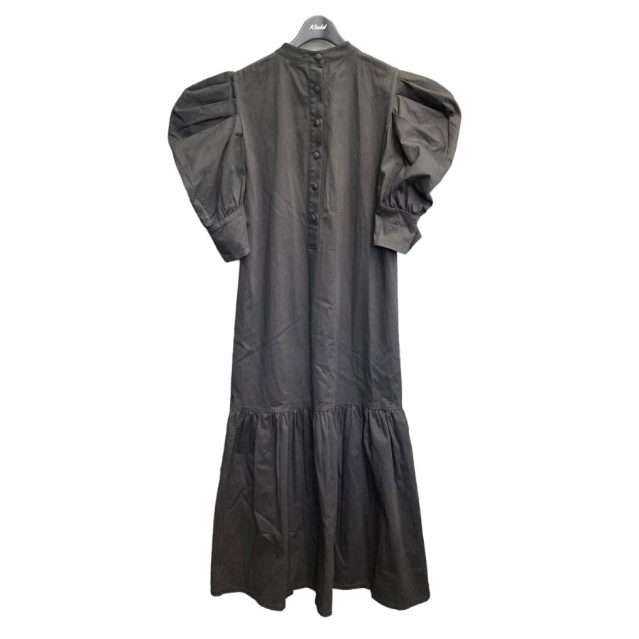 値下げ】NHOJ 「BLACK MUTTON SLEEVE DRESS」 半袖ワンピース ブラック 