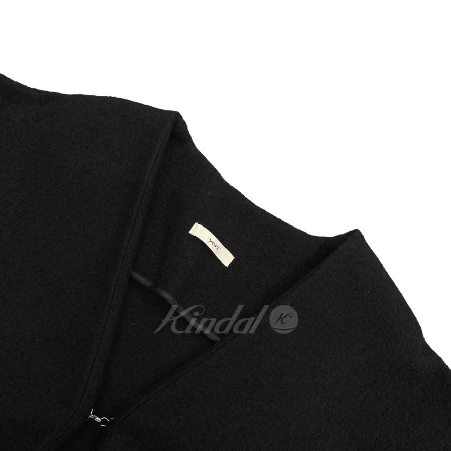 値下げ】yori 2021AW Vネックファーショートコート ブラック サイズ 