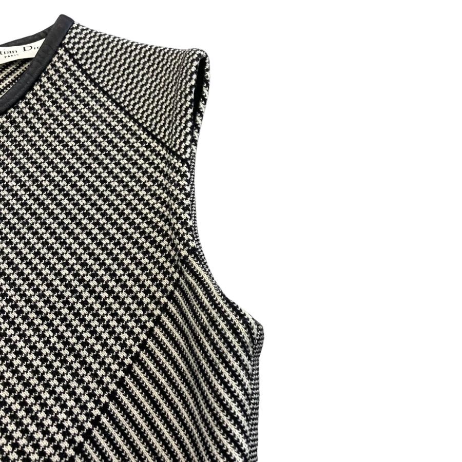 Christian Dior / ノースリーブワンピース/38/ウール/千鳥格子/3A24615AM503 Christian Dior 【値下げ】Christian マルチ千鳥格子ワンピース