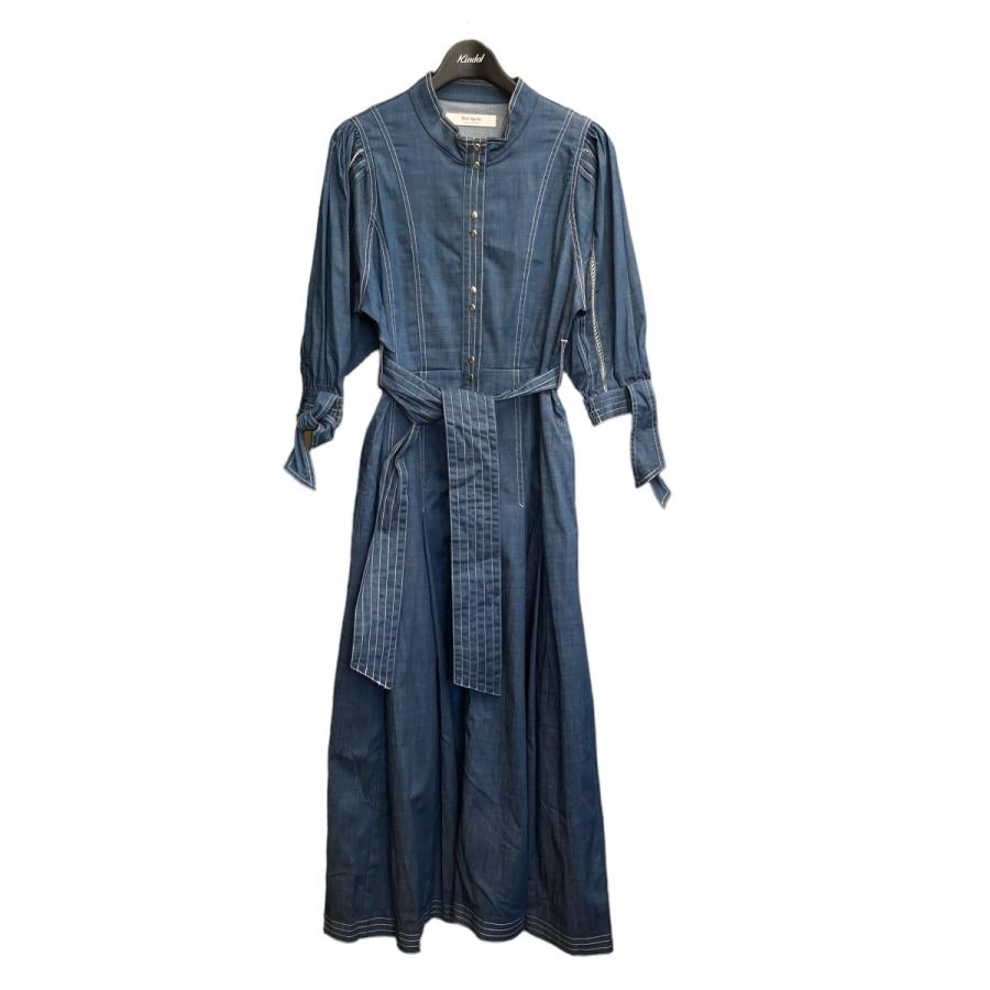 Her lip to 【値下げ】Her 「Chambray-trimmed Belted Long Dress 