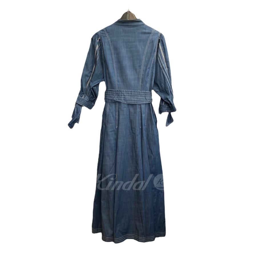 Her lip to 【値下げ】Her 「Chambray-trimmed Belted Long Dress 